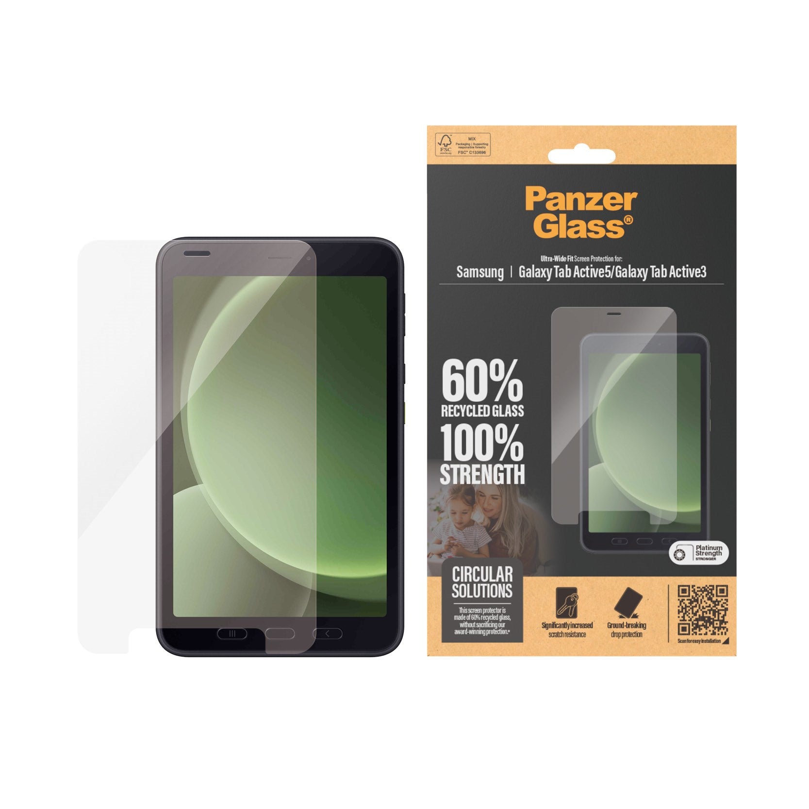PanzerGlass® Skærmbeskyttelse Samsung Galaxy Tab Active5 | Active3 | Ultra-Wide Fit
